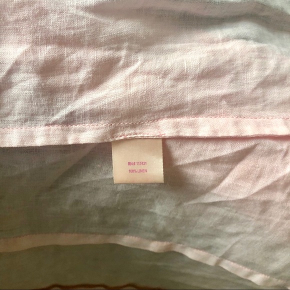 Peach 100% Linen Button Down Blouse/top size S - Picture 7 of 11